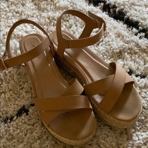 Tan Sandals with gold detailing